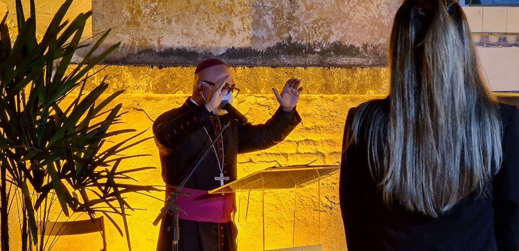BISPO DOM RICARDO ABENOA IMAGEM DE NOSSA SENHORA DE FTIMA DOADA  NOVA RHEINGANTZ