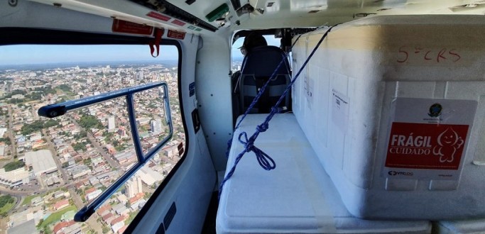 AERONAVES DAS FOR�AS DE SEGURAN�A DO ESTADO GARANTEM AGILIDADE NO TRANSPORTE DE VACINAS