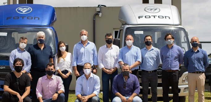 FOTON E GEFCO RECEBEM AUTORIDADES DE RG NA CHEGADA DO PRIMEIRO LOTE DOS NOVOS CAMINH�ES AUMARK
